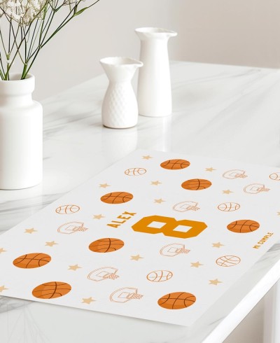 Individual tablecloth for birthday tables basketball