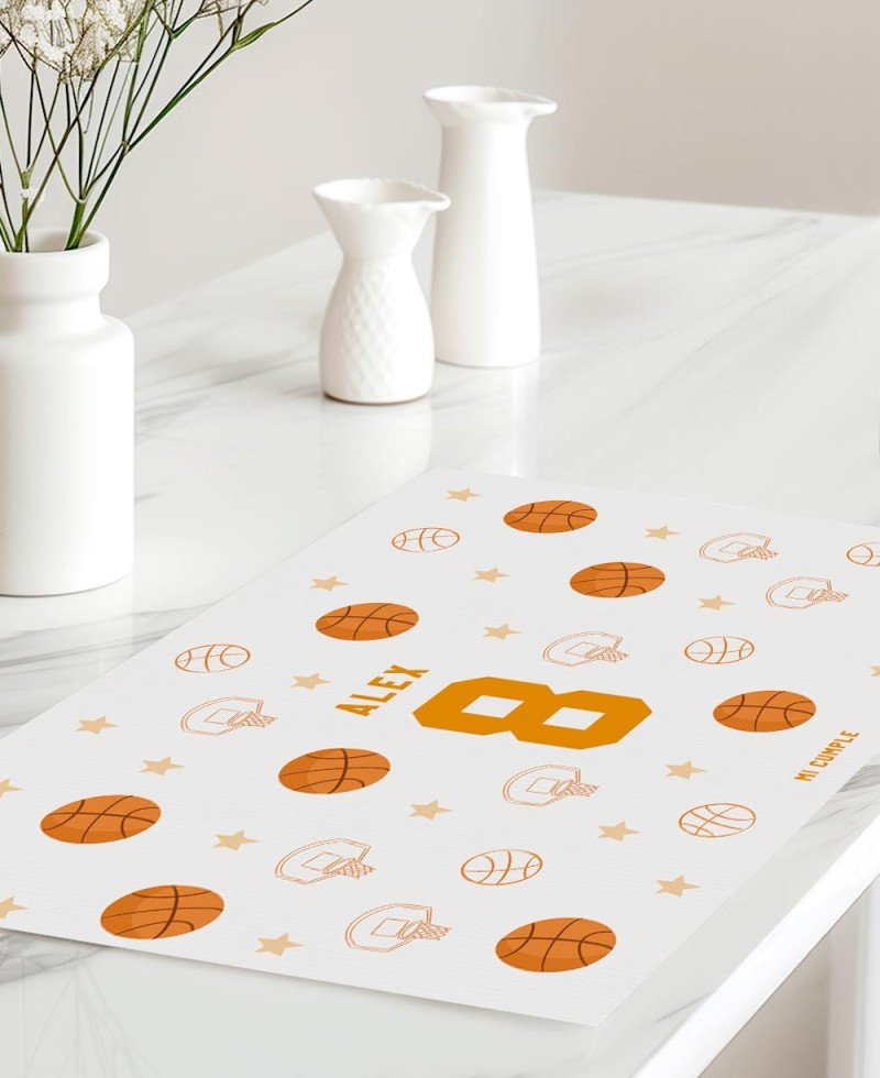 Individual tablecloth for birthday tables basketball