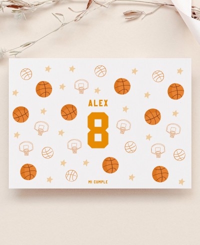 Basquetebol da toalha de mesa da coloração do aniversário