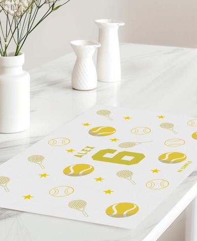 Individual tablecloth for birthday tennis tables