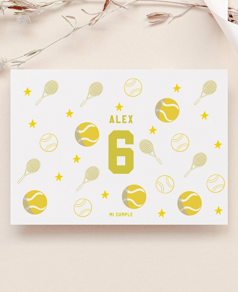 Mantel para colorear de cumpleaños tenis