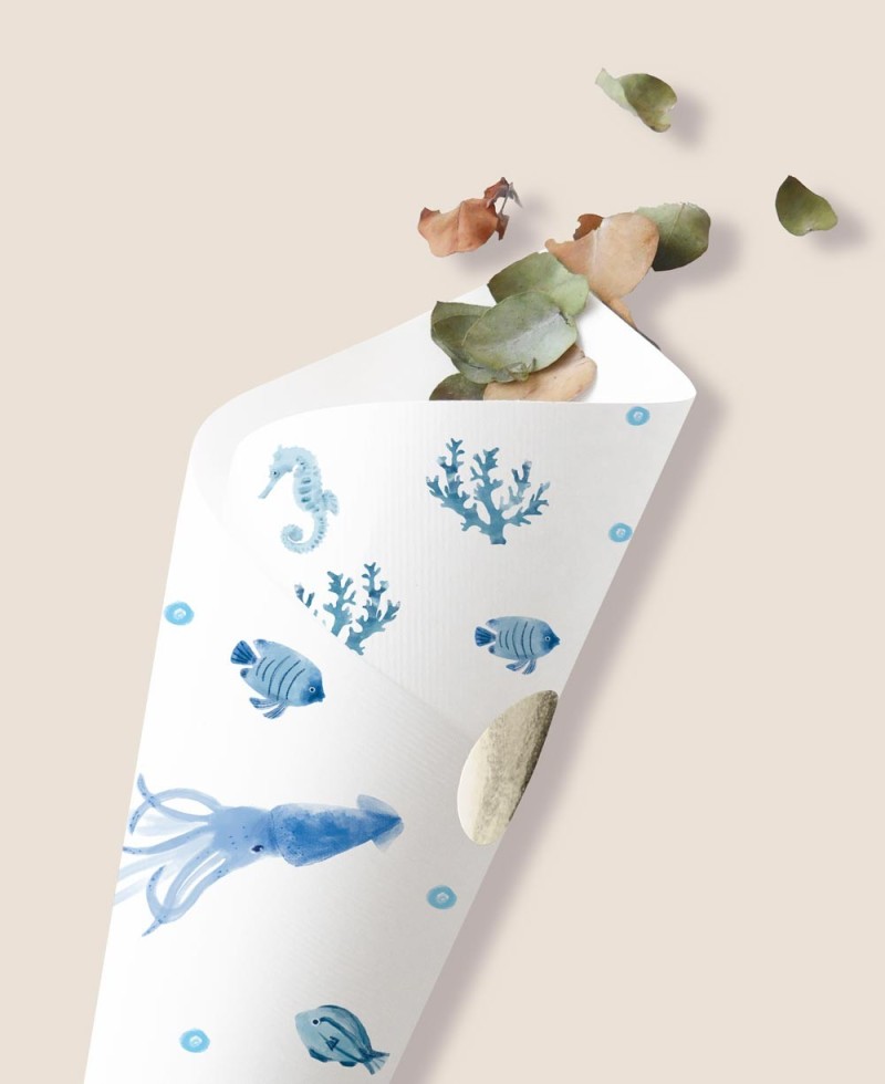 Conos para gominolas detalle cumpleaños peces marinera