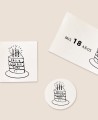 Adesivos de Bolo de Aniversário Retangulares Horizontais | Marmarina