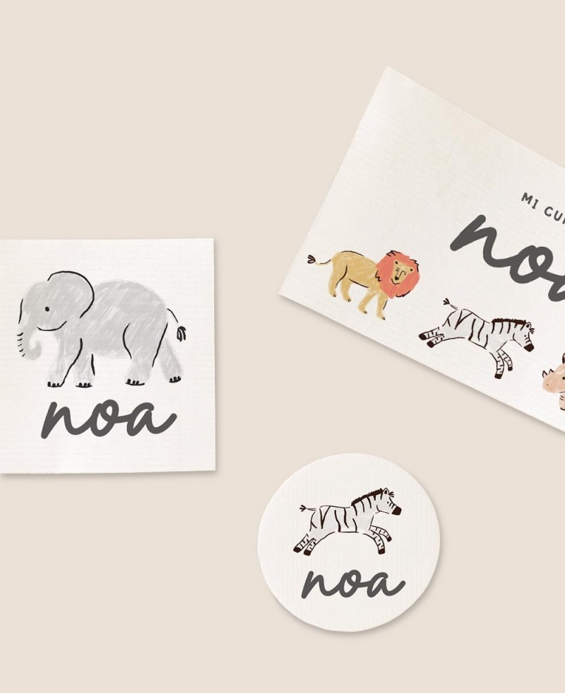 Formatos de adesivos para detalhes de aniversário selva Formatos de adesivos para detalhes de aniversário selva