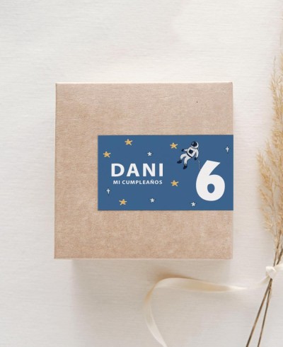 Horizontal rectangular stickers for birthday space