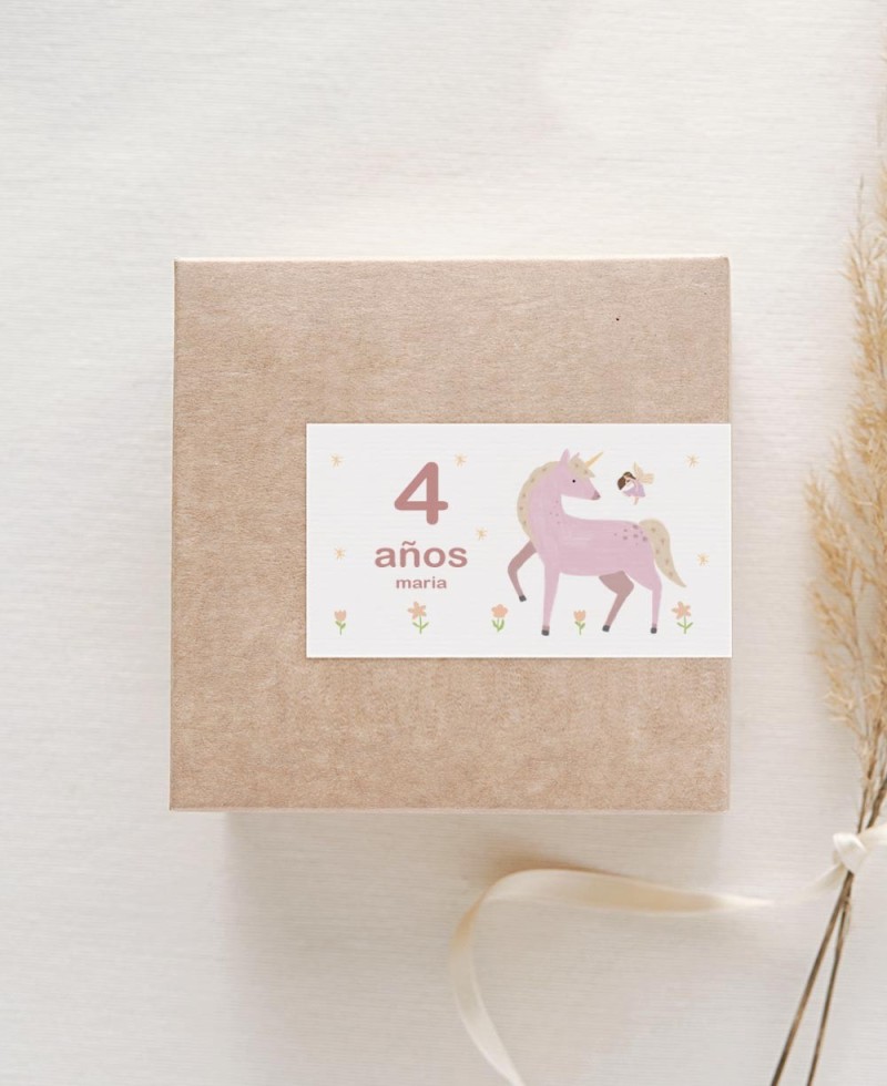 Autocolantes retangulares horizontais para aniversários de princesas Autocolantes retangulares horizontais para aniversários de princesas