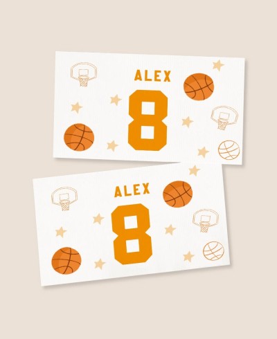 Pegatinas horizontales para cumpleaños baloncesto