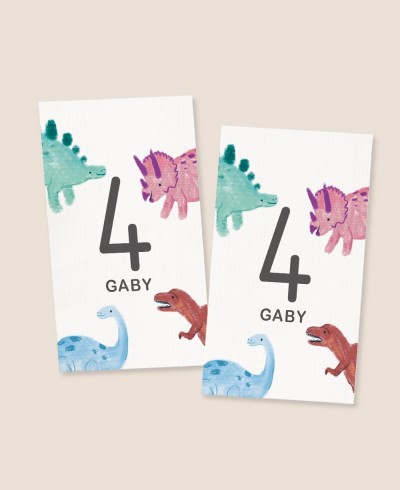 Pegatinas verticales para cumpleaños dinosaurios