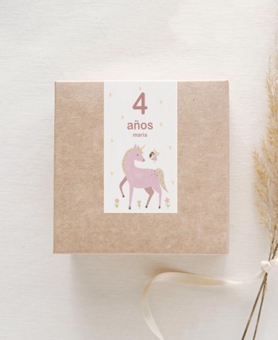 Stickers verticales para regalos cumpleaños unicornio y hada