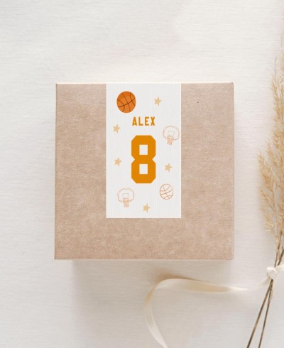 Vertikale Aufkleber für Geburtstagsgeschenke Sport Basketball