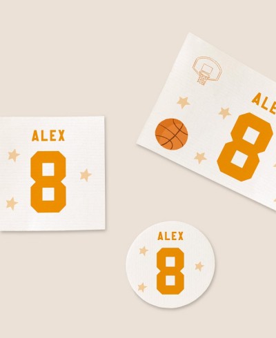 Formatiert Aufkleber für Geburtstags-Basketball-Details