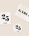 Formatos pegatinas para detalles de cumpleaños sofisticada