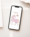 Invito di compleanno digitale, principesse, unicorno e fata