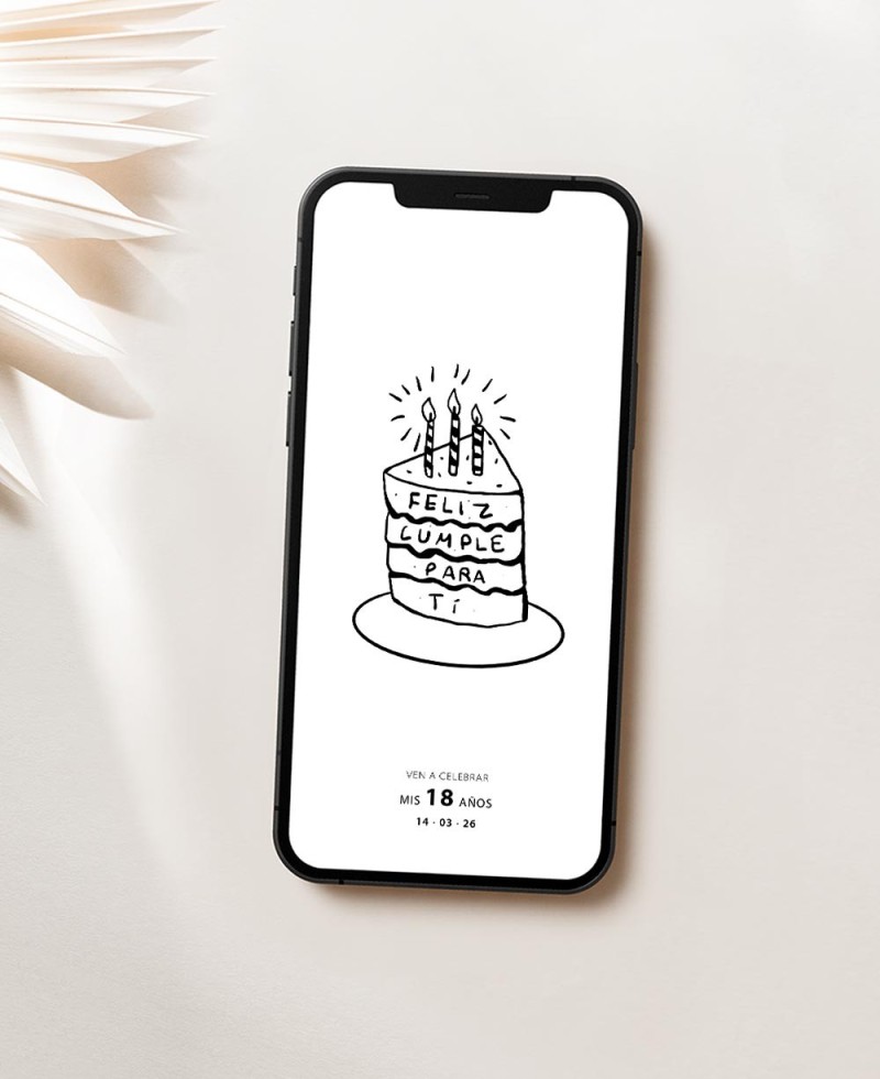 Invitation d’anniversaire de gâteau numérique