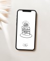 Invitation d’anniversaire de gâteau numérique