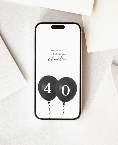 Invitation numérique pour ballons d’anniversaire