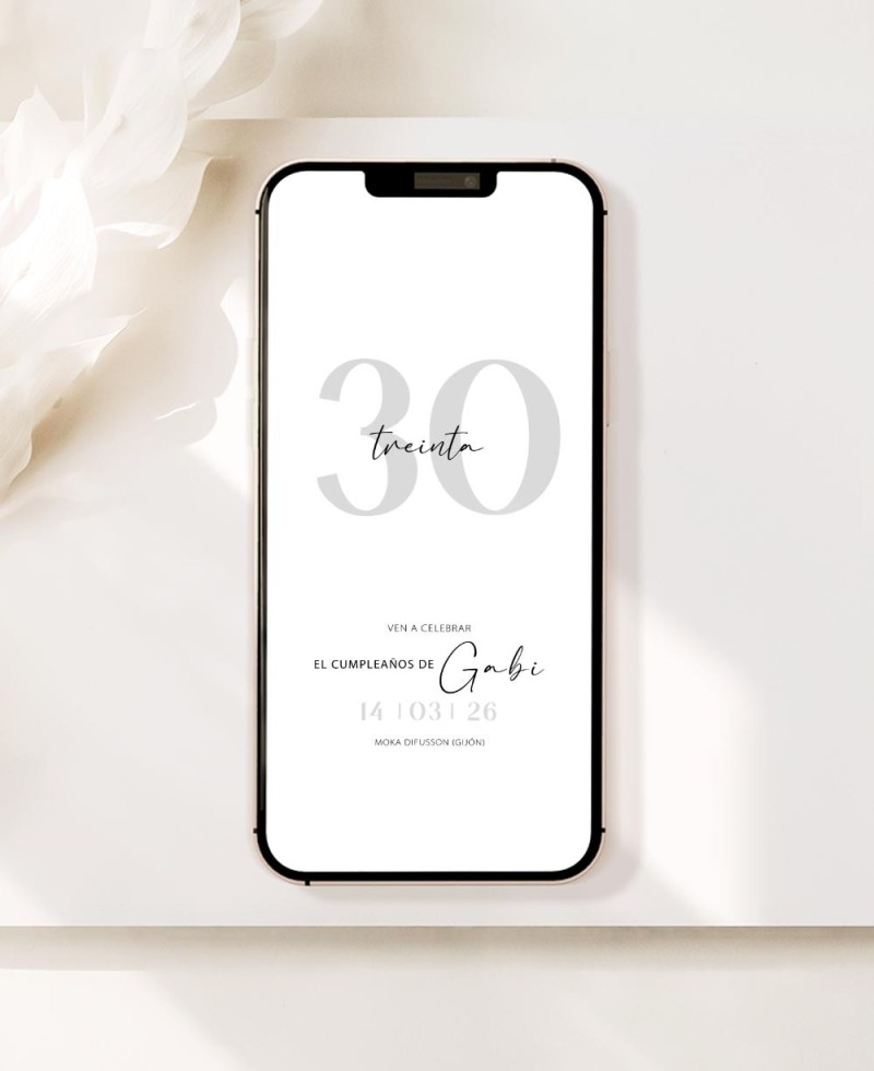 Digitale minimalistische Geburtstagseinladung