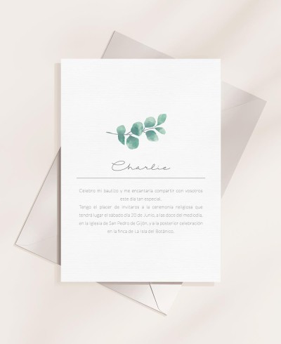 Invitations aux baptêmes collection botanique