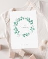 Invitation baptême personnalisée couronne d’eucalyptus