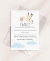 Baptism invitations animal collection baby stork