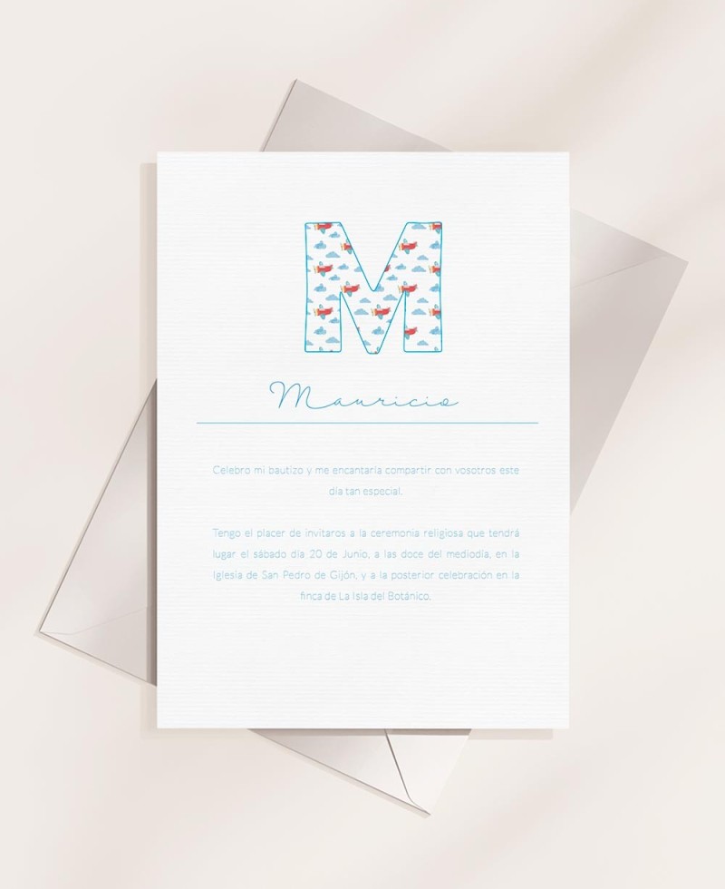 Invitations for baptisms initial collection airplanes Invitations for baptisms initial collection airplanes