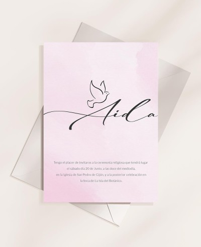 Invitations pour les baptêmes collection d’aquarelles classiques