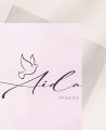 Zoom Karte Taufeinladung Aquarell rosa