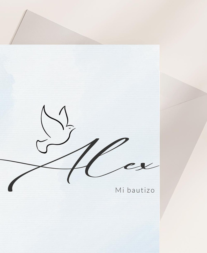 Zoom carte d’invitation baptême aquarelle bleu ciel Zoom carte d’invitation baptême aquarelle bleu ciel