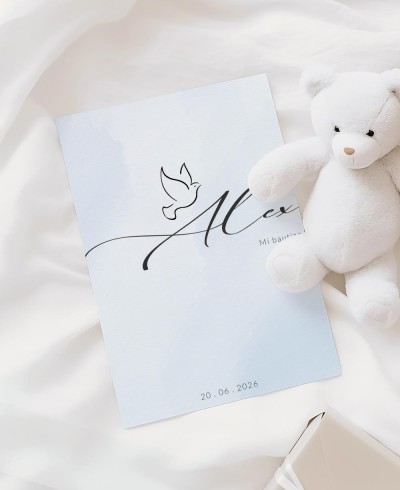Personalisierte Aquarell-Taufeinladung für Kinder