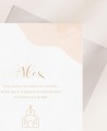 Zoom carte invitation baptême aquarelle chaude église classique