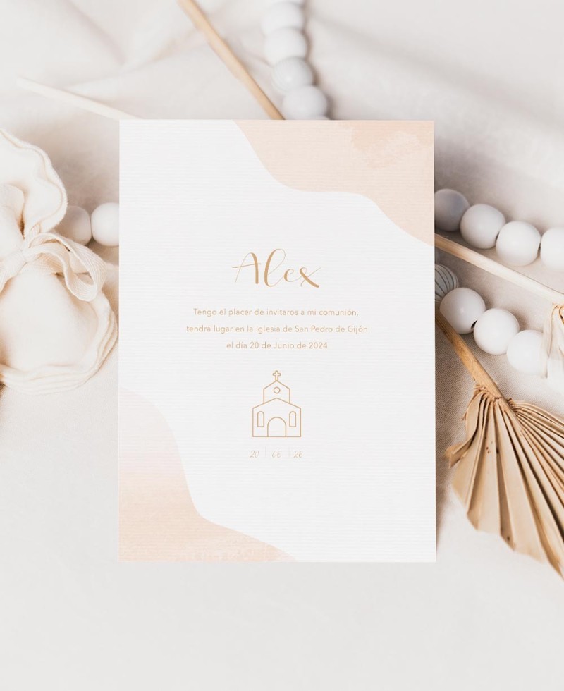Invitation baptême personnalisée aquarelle classique Invitation baptême personnalisée aquarelle classique