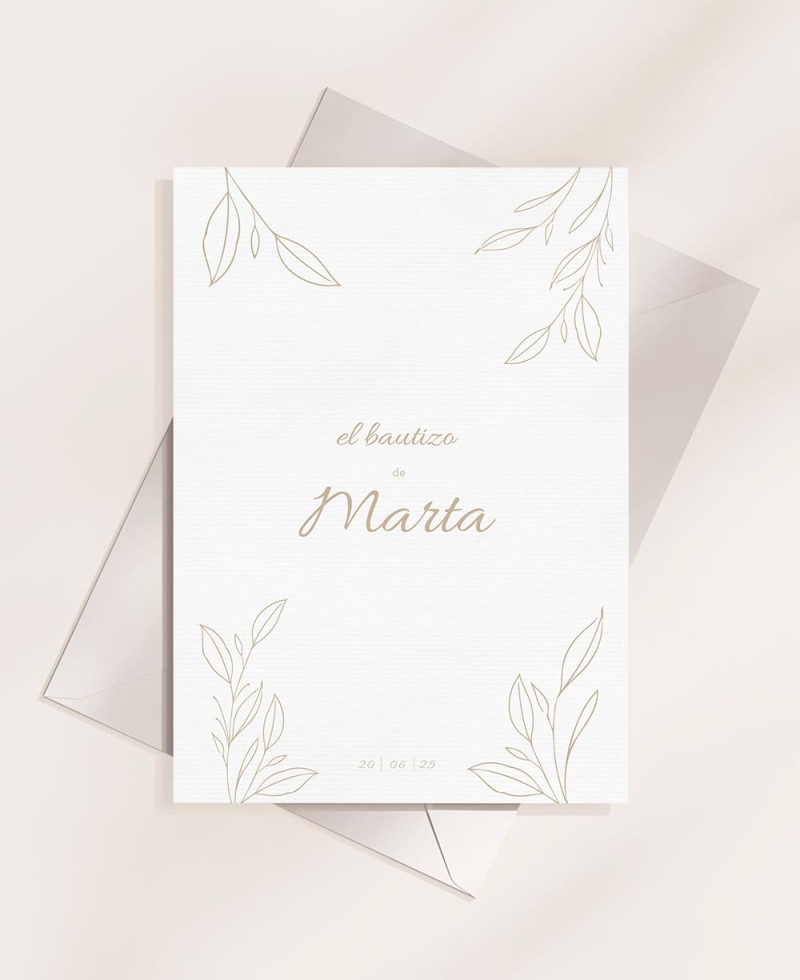 Convites para batismos coleção clássica aquarela oliveira botânica Convites para batismos coleção clássica aquarela oliveira botânica