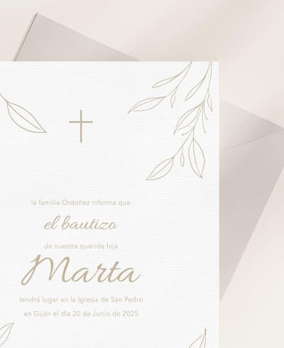 Zoom card invito battesimo acquerello botanico