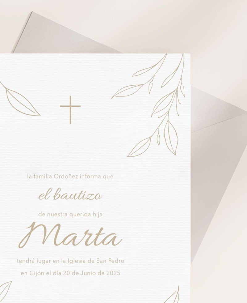 Carte Zoom baptême invitation aquarelle botanique Carte Zoom baptême invitation aquarelle botanique