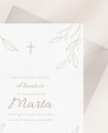 Carte Zoom baptême invitation aquarelle botanique