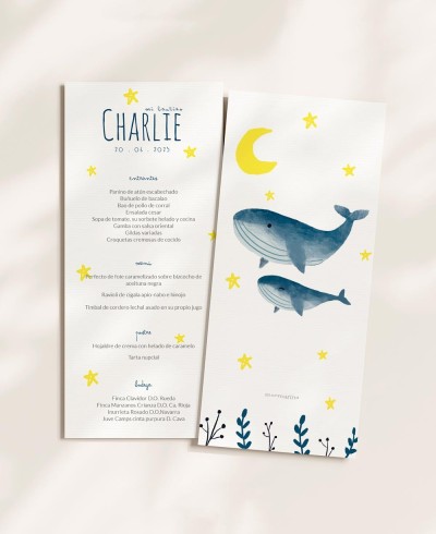 Menu para batizados animais oceano