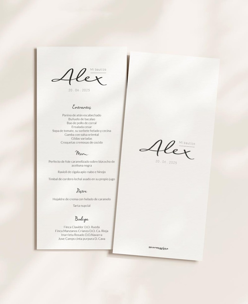 Menu pour les baptêmes d’animaux à la fleur de marguerite Menu pour les baptêmes d’animaux à la fleur de marguerite
