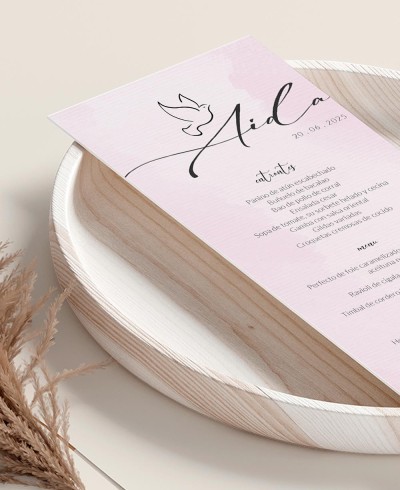 Zoom Elegante rosa Kalligraphie Taufminute