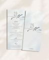 Menu de batismo em aquarela azul