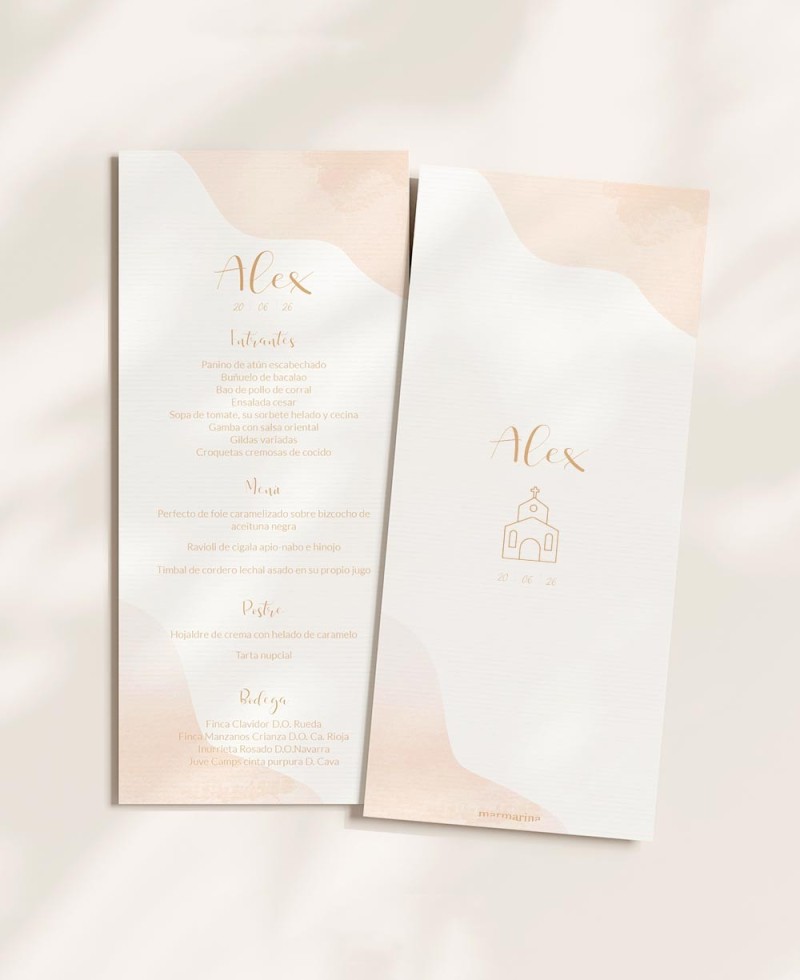 Menu de baptême aquarelle de terre classique Menu de baptême aquarelle de terre classique
