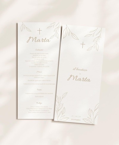 Menu tradicional de batismo de cruz de azeitona