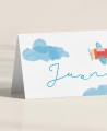 Zoom table stalles pour baptêmes nuages avion