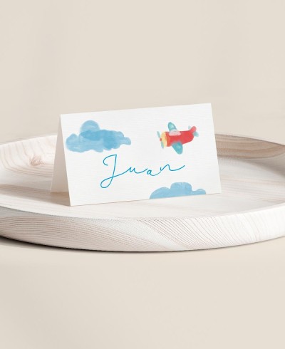Support de table plié pour baptêmes collecte initiale avion