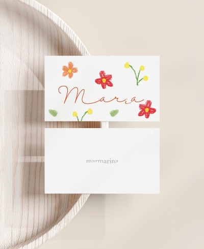 Segnaposto battesimo fiori
