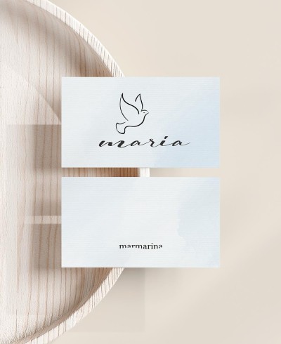 Watercolor baptism placemark for children