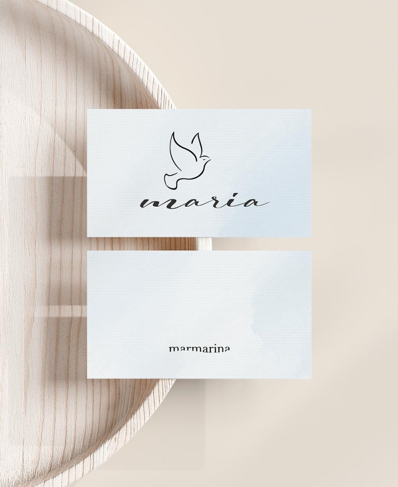 Watercolor baptism placemark for children Watercolor baptism placemark for children