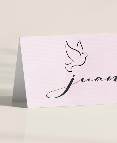 Zoom position table pour les baptêmes rose aquarelle
