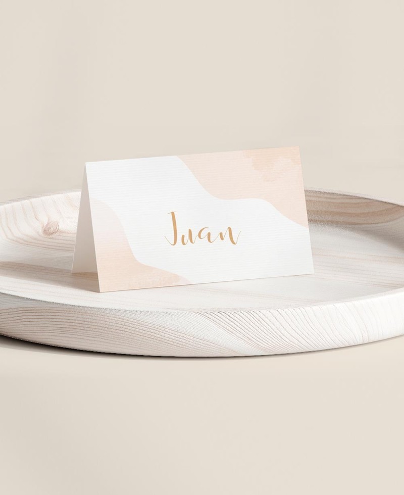 Puesto de mesa plegado para bautizos colección acuarela tradicional Puesto de mesa plegado para bautizos colección acuarela tradicional