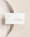 Segnaposto per battesimi colomba olive bouquet