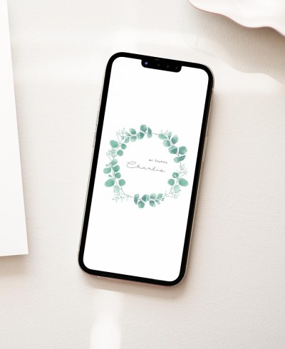 Invitation numérique pour les baptêmes d’eucalyptus
